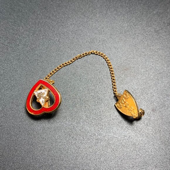 Vintage Women Of The Moose Faith Hope Charity Pin Red Enamel Heart Memorabilia - Picture 7 of 11